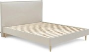 Бежово тапицирано двойно легло с решетка 160x200 cm Sary - Bobochic Paris