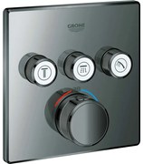 Термостатичен вграден кран 3 изхода Grohe II-Anthracite Glossy