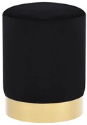 249839 vidaXL Табуретка, черно и златисто, кадифе 28 x 36 cm