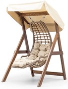 Градински единичен люлеещ се стол Goreme, цвят Кремав
