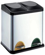 Кош за разделно събиране на отпадъци 30 л, черен/неръждаем steel