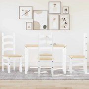 3345199 vidaXL Трапезен комплект от 5 части Panama, Бяла бор масив