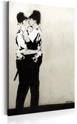 Печат върху платно - Целуващи медници от Banksy 40x60