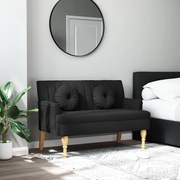 372132 vidaXL Пейка с възглавници, черно, 113x64,5x75,5 см, плат