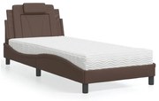 3208756 vidaXL Легло с матрак, кафяво, 80x200 см, изкуствена кожа