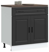 853978 vidaXL Кухненски шкаф Porto, черен, инженерно дърво