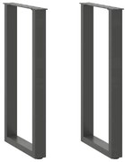 4013170 vidaXL Крака за конзолна маса, U-образни, 2 бр., антрацит, 28 x (72-73) см, стомана