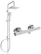 Mexen Tord открит душ комплект с душ пита и термостатичен душ батерия Slim, хром - 77105200-00