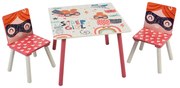 GINGER HOME К-кт дървена маса с 2 столчета SUPER GIRL