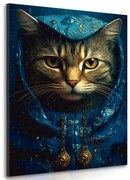 Картина на платно – Синьо-златна котка