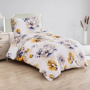 Бяло единично спално бельо от микроплюш 140x200 cm Blossom – My House