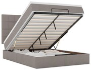 3314014 vidaXL Османска легло с матрак и LED, таупе, 140x200 см, плат