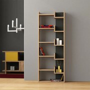 Oppa меламинов библиотека в естествен бук/антрацит цвят 60x22x162см.
