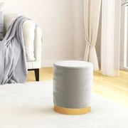 340285 vidaXL Кръгъл хокер за съхранение, светлосив, кадифе 31 x 37 cm