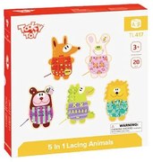 Tooky Toy - Дървена игра за шиене, Весели животни