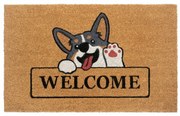 Килимче от кокосови влакна 75x45 cm Welcome &amp; Dog - Hanse Home