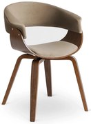 Тапициран кадифен фотьойл GARY - различни цветови варианти орех - бежов