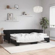 3197768 vidaXL Канапе с изтеглящо разтегателно легло черно 80x200 см кадифе