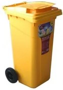Пластмасов кош за смет 120л. жълт (CK-404)
