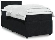 3289964 vidaXL Боксспринг легло с матрак, черно, 100x200 см, кадифе