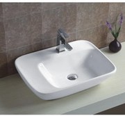 Мивка за баня ICB 879, монтаж върху плот, порцелан, бял, 59x45x13.5см