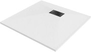 Mexen Hugo квадратен поддушов подложка SMC 80 x 80 см, бял, черна решетка - 42108080-B