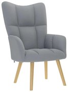 4016767 vidaXL Релакс стол, светлосив, текстил