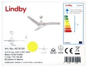 Lindby - Таванен вентилатор EMANUEL 2xE14/42W/230V + дистанционно