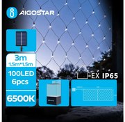 Aigostar - LED соларни коледни лампички 100xLED/8 функции 4,5x1,5 м IP65 студено бял