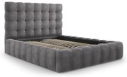 Сиво тапицирано двойно легло с място за съхранение и решетка 140x200 cm Bali - Cosmopolitan Design