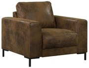 Кафяво кресло от изкуствена кожа Lofty Lilly – Miuform