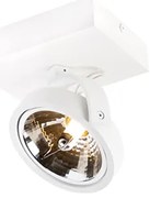 Дизайнерски таванен прожектор бял, въртящ се и накланящ се - Go