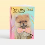Studio Pets - А5 Книжка за оцветяване със стикери, Кученцето Помпон