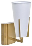 Стенна лампа DKD Home Decor 25W Златен Метал полиестер Бял 220 V (12 x 14 x 25 cm)