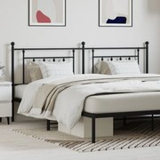 353575 vidaXL Метална табла за глава, черна, 200 см