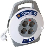 COMMEL Макара в кутия бяла 10м IP20 H05VV-F 3G1mm2 термична защита 4 шуко - C0890