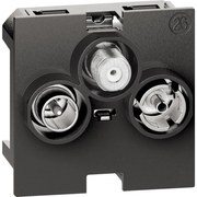 BTICINO K4210M2D - Тройна коаксиална TV роз. мъжки конектор. SAT конектор тип „F“ 2М Living now - K4210M2D