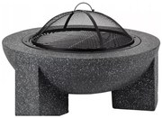 Преносимо огнище с грил-решетка 74x30 cm, черен/тъмен гранит