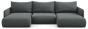 Сив разтегателен ъглов диван с място за съхранение Nanea – Makamii