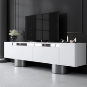 ТВ шкаф Bohem, цвят Бял Сребърен