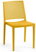 Жълт пластмасов градински стол Grid – Rojaplast