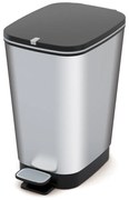 Пластмасово кошче за боклук с педал в сребрист цвят 25 l Chic Bin – KIS