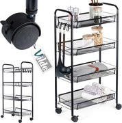 Метална етажерка с колелца на 4 нива