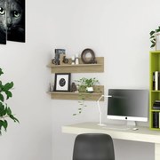 807339 vidaXL Стенни рафтове, 2 бр, дъб сонома, 80x11,5x18см, инженерно дърво