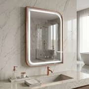 Огледало LED ZONE 70x50 BRUSH ROSE GOLD
