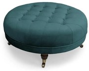 Табуретка за крака Chesterfield в цвят тюркоаз, 80х80х32 см