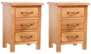 3053415 vidaXL Нощни шкафчета, 2 бр, 40x30x54 см, дъбово дърво масив