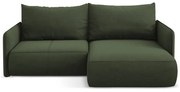 Зелен разтегателен ъглов диван с място за съхранение (десен ъгъл) Nanea – Makamii