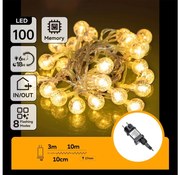 Aigostar - LED външна коледна гирлянда, 100x LED / 8 режима, 13 m, IP44, топла бяла