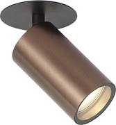 Модерен вграден прожектор тъмен бронз GU10 50mm IP44 - Chels